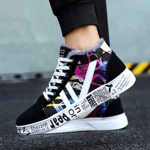 Мужские кроссовки на шнурках Hemmyi, зимние теплые кроссовки из вельвета для пар