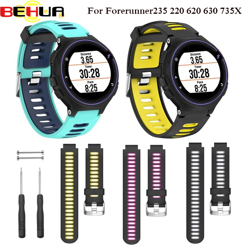 Ремешок на запястье для смарт часов Garmin Forerunner 235 220 620 630 735XT сменный силиконовый