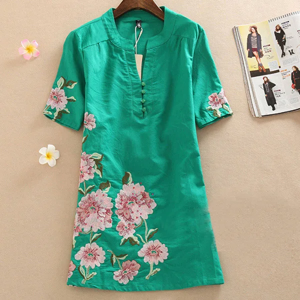 maxi Dress 2017 платья сарафан Мода Вышивки женская одежда Плюс размер летние женские
