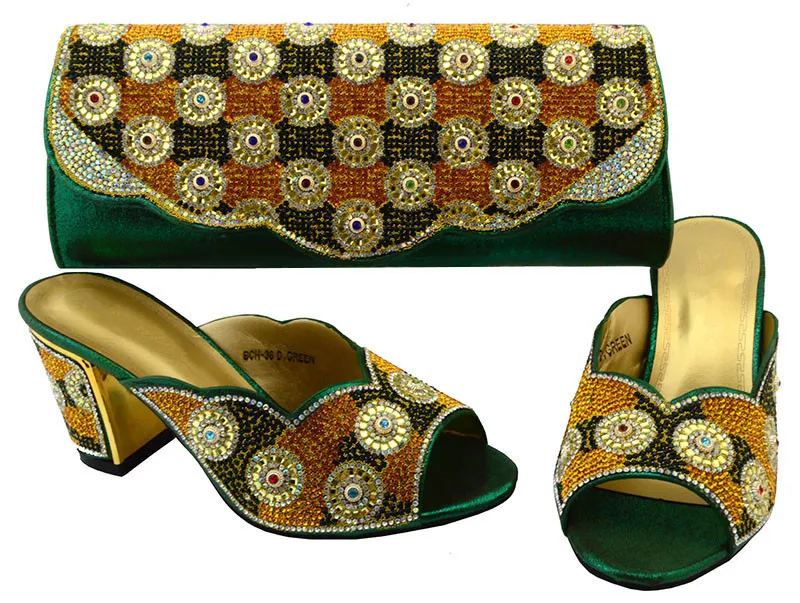 Лидер продаж итальянский комплект из туфель и сумочки Новинка сверкающих