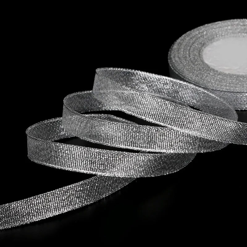 Модная Блестящая серебряная лента 25 ярдов 22 м металлическая блестящая тесьма для