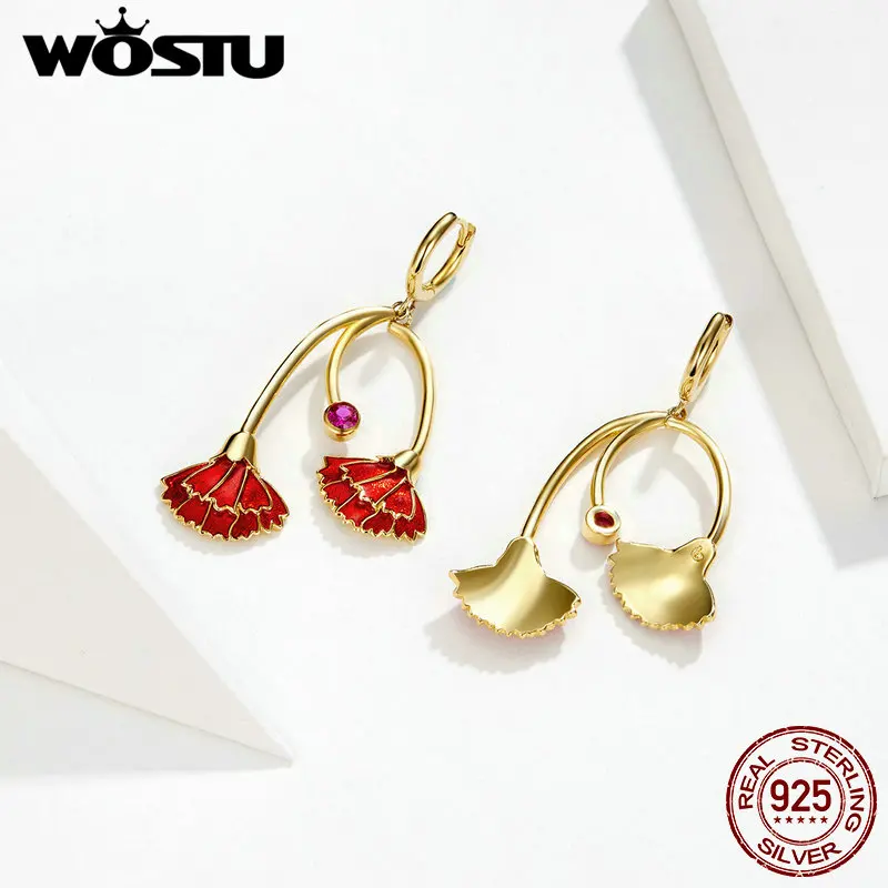 WOSTU Новое поступление большие нежные красивые красные гвоздики серьги для женщин