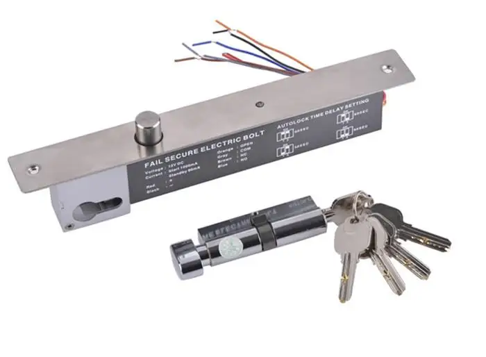 Высокое качество DC 12 V Fail secure выход сигнала Электрический Болт замок с ключом|lock