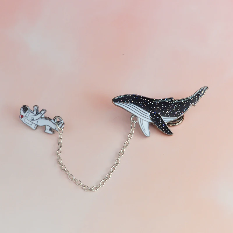 

Astronaut Whale Enamel Brooch Pins Denim clothes cap bag Pin Buckle Shirt Button Badge Cartoon jewelry Gift for Kids Friend