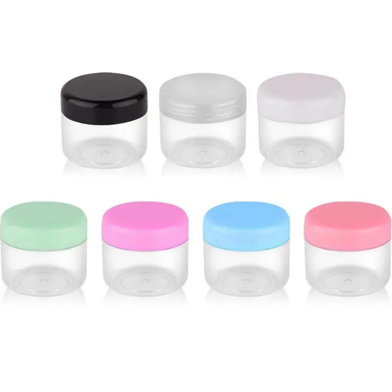 

20g empty transparent small round plastic display pot clear cosmetic cream jar balm container Mini sample container packaging