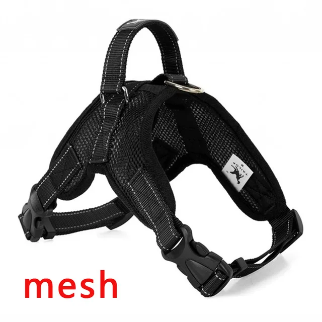 Black Mesh Строгая обвязка для собак, тренировочный 12 цветов на выбор, высококачественные ремни для больших маленьких собак, регулируемый поводок для собак, щенков PY0007 - Цвет: Black Mesh