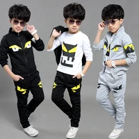 2021 spring fall childrens clothing 3 pcs set little monsters boys long sleeved clothes kids coat tops pants tracksuit x313