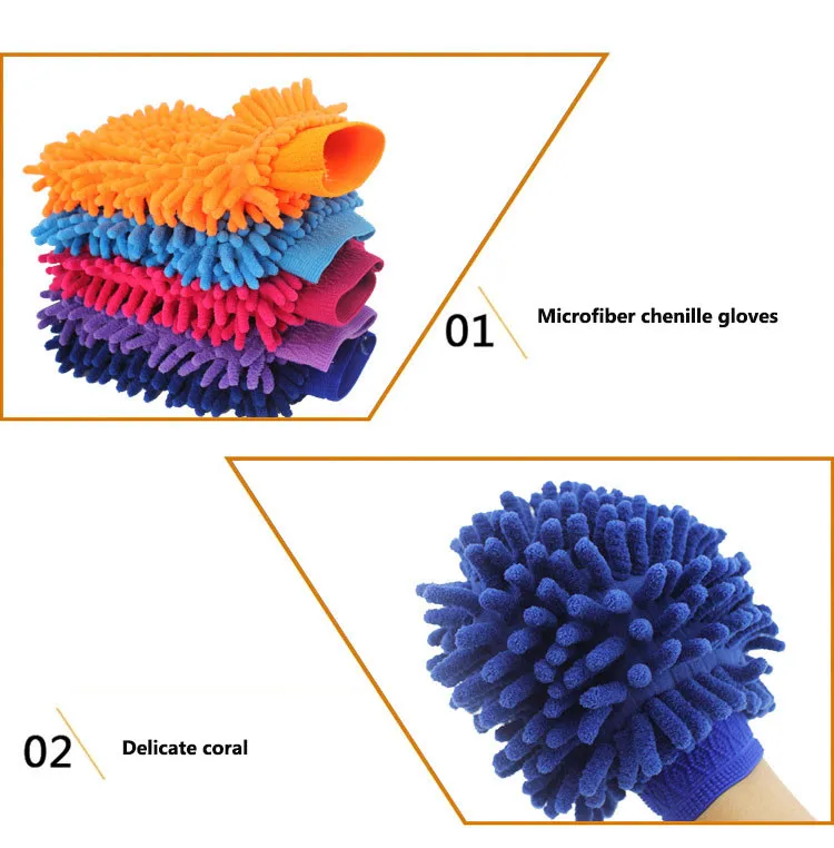 4 шт./партия шенилл кэш перчатки Vorkin супер микрофибра мытья окна автомобиля ткань для очистки пыли полотенце в виде перчатки 5 цветов