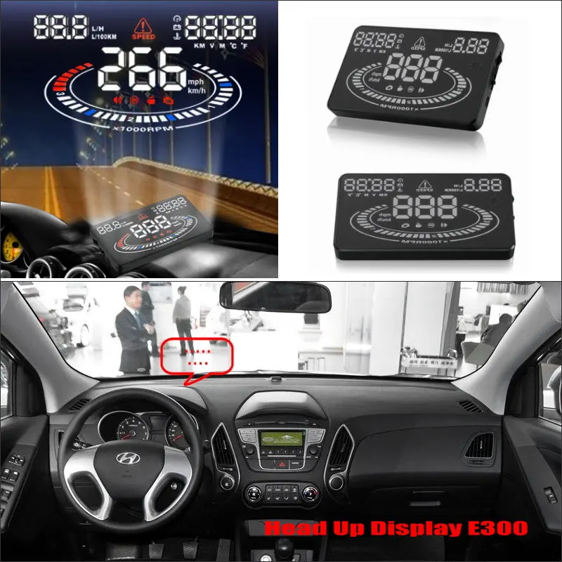 Vehicle HUD Head Up Display For Hyundai ix35/Tucson 2009-2019 Car OBD Safe Driving Screen Projector Refkecting Windshield