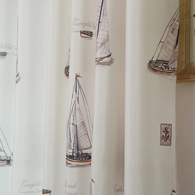 Мультяшная детская спальня маленький Парусник занавеска тент Печать