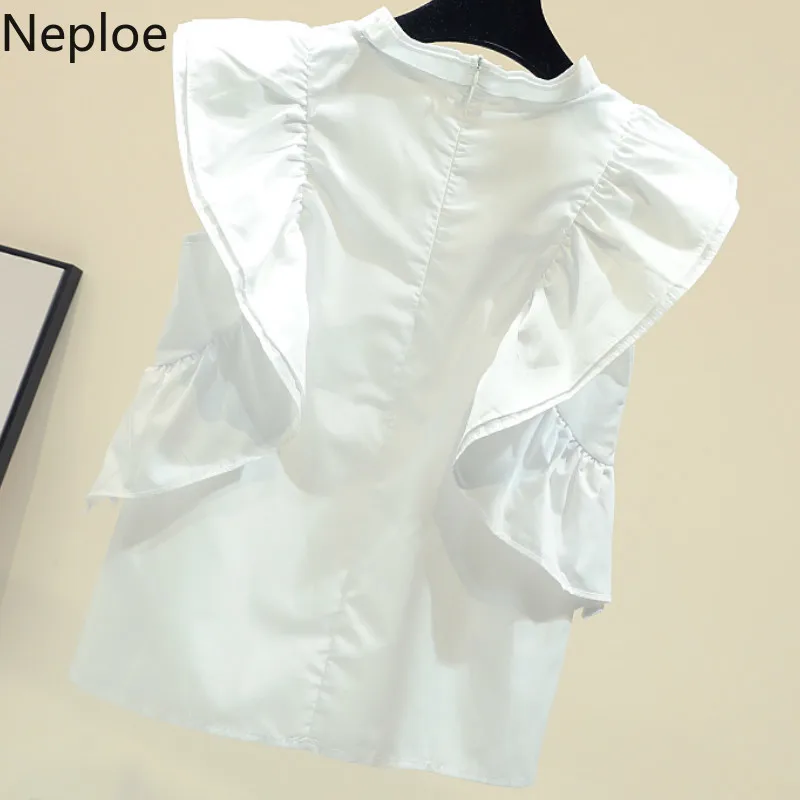 Neploe белые рубашки женские летние 2019 Новое поступление О-образным вырезом без