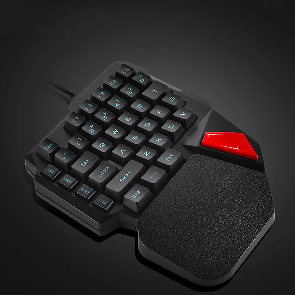 Мини Проводная игровая клавиатура механическая с одной рукой подсветкой