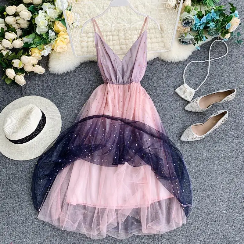 Пляжная одежда для женщин юбка звезды блестки v-образный вырез пушистый экран