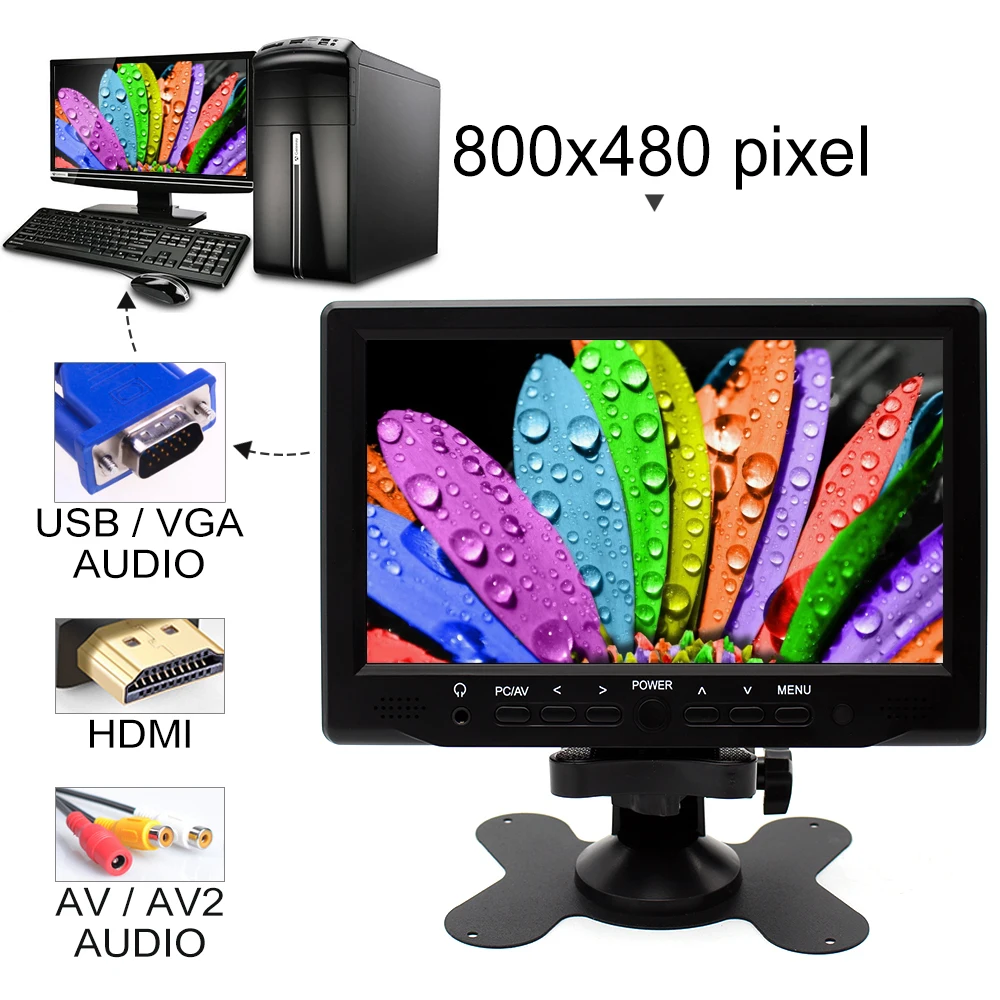HD 800*480 цифровой экран 7 дюймов TFT LCD монитор для парковки авто подголовник мониторы