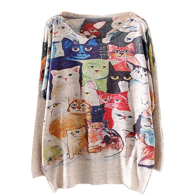 Осень-зима 2016 женский вязаный свитер с длинными рукавами &quotлетучая мышь&quot в