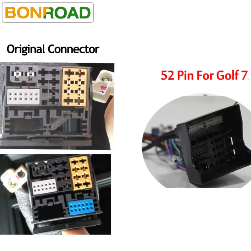 ISO for VW 52 Pin Bonroad C106 автомобильное радио ISO кабели для Nissan, он не подходит для x tril t31 для Honda ISO для Toyota для Suzuki - Название цвета: ISO for VW 52 Pin