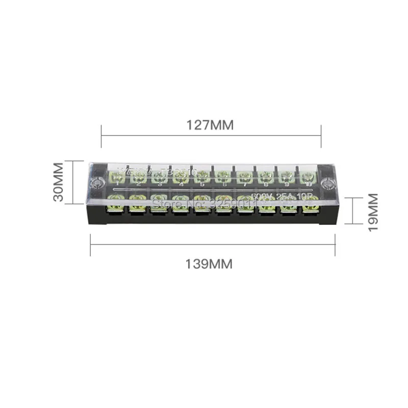 10PCS TB-2510 TB25A10P Suyep 10 Positions Dual Rows 600V 25A Wire Barrier Block Terminal Strip copper | Обустройство дома