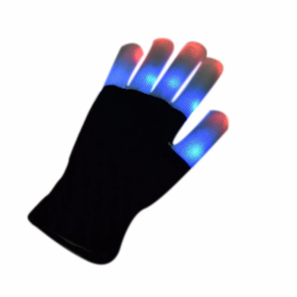 Светящиеся перчатки со светодиодной подсветильник кой 1 шт. с мигающим пальцем