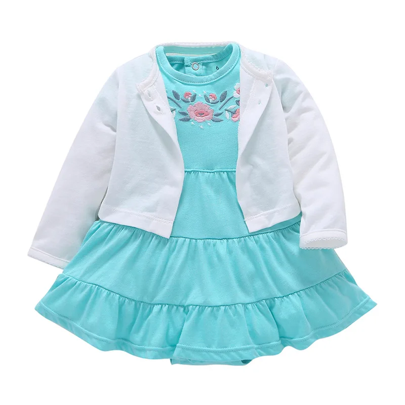 2 шт. для маленьких детей дети путешественник боди babysoft платье и кардиган мягкий, для новорожденных Хлопковые Платья наборы ухода за кожей одежда маленьких - Цвет: SK-A005