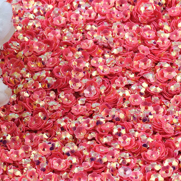 Multic Cup Flower Sequin 6 мм блестящие свободные блестки Blossom блестки сливы шитье, Свадебное Ремесло для одежды аксессуары