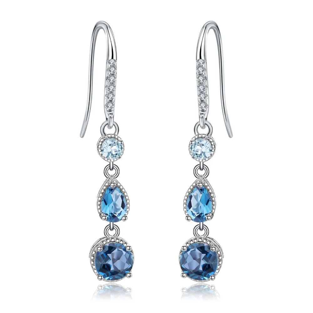Женские серьги GEM'S BALLET Topaz элегантные из стерлингового серебра 925 пробы с