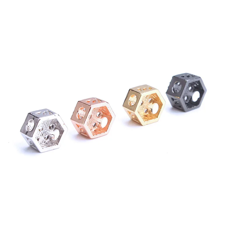 Мм 1 шт. 4*7 мм Micro Pave CZ Белый Циркон пространство Размер отверстия бусин 2 для diy
