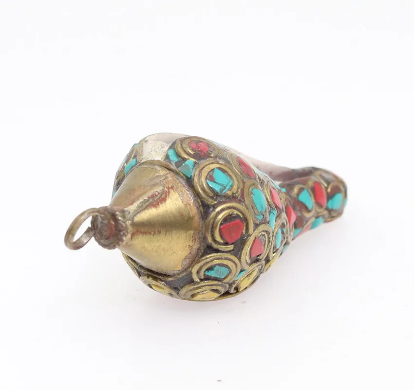 6.7cm Ancient Chinese Mini hand made Turquoise coral necklace Jewelry Conch Amulets H057 | Дом и сад