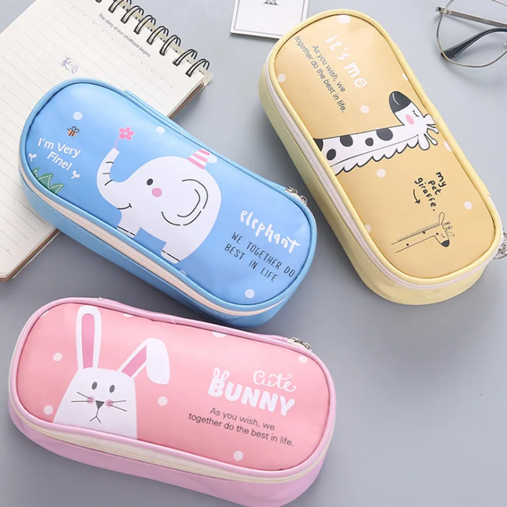 1 шт. милый мультяшный чехол для карандашей с животными кроликами слон