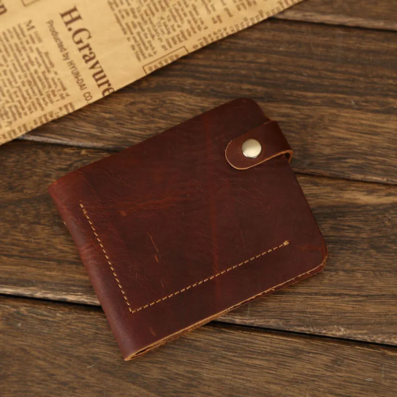 Кошелек мужской из натуральной кожи бумажник воловьей с застежкой особый