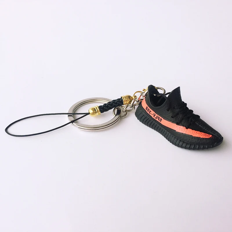 Black Red 3D Mini Boost 350, брелки для кроссовок, ремешок для мобильного телефона, ремешок для iPhone, модель обуви, брелки, модель кроссовок, популярный подарок - Цвет: Black Red
