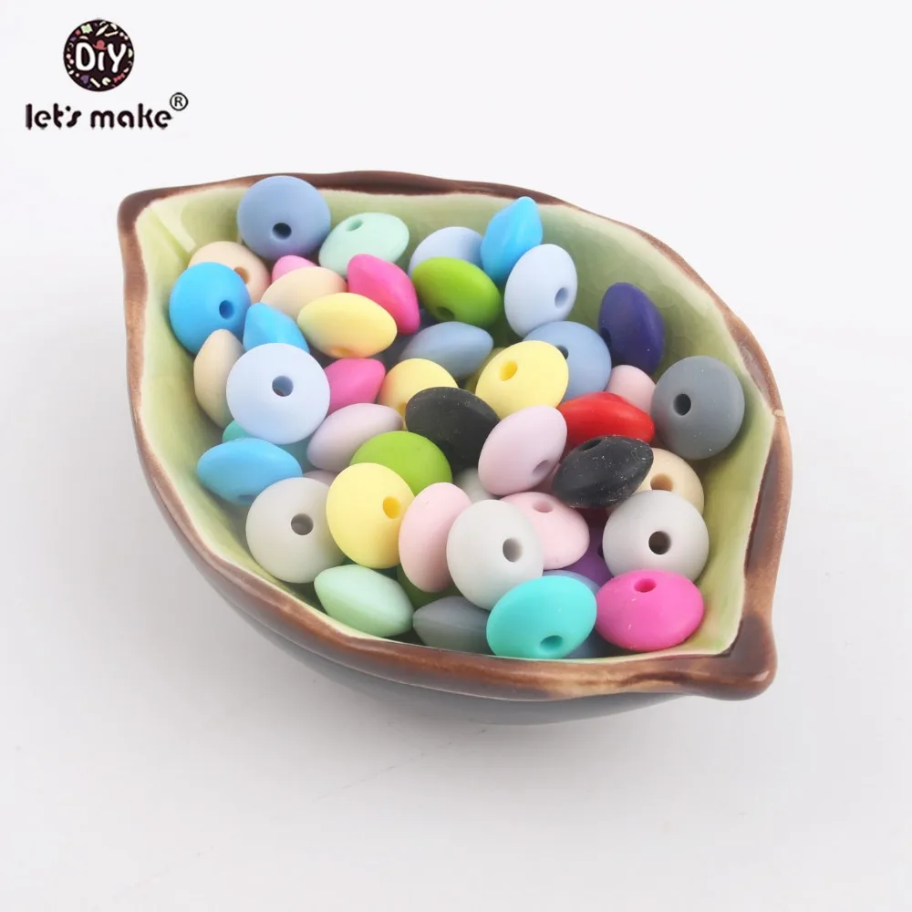 Let's Make Baby Teether 10 шт. 12 мм бусины из перла силиконовые DIY цепочка для соски детский
