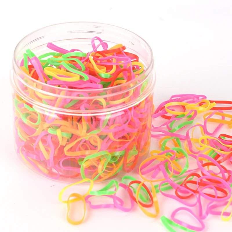 

About 500pcs/box Rubber Hairband Rope Silicone Ponytail Holder Elastic TPU Hair Holder Tie Gum Rings Girls Hair Accessories