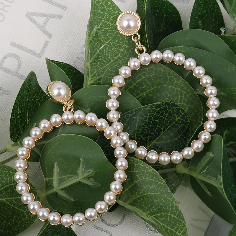 LEADERBEADS 2019 Новое поступление гипербольные круглые Висячие серьги для свадьбы