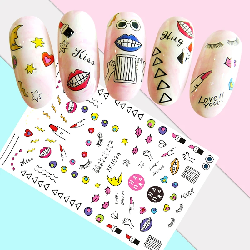 

DIY Nail Art Decoration Manicure Umbrella Flower Nail Sticker Bow Nails Stickers Decal Cartoon Dress Up Love Stickers For Nails