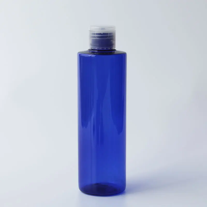 Blue Bottle Clear 250 мл X 25 прозрачный пластик косметический лосьон крем бутылка флип Топ крышка 250cc Пустые контейнеры для шампуня прозрачные бутылки для мытья - Цвет: Blue Bottle Clear