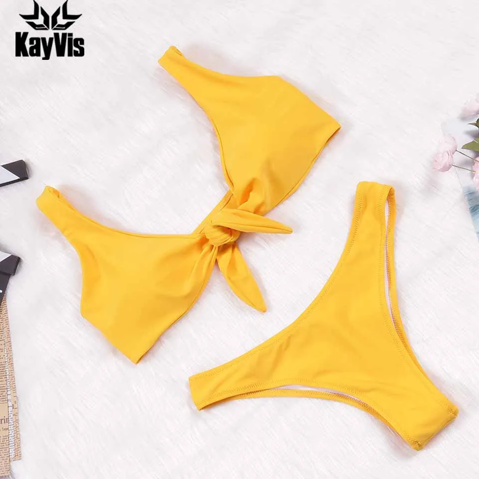 KayVis Новый сексуальный женский купальник бикини Холтер Купальники пуш ап