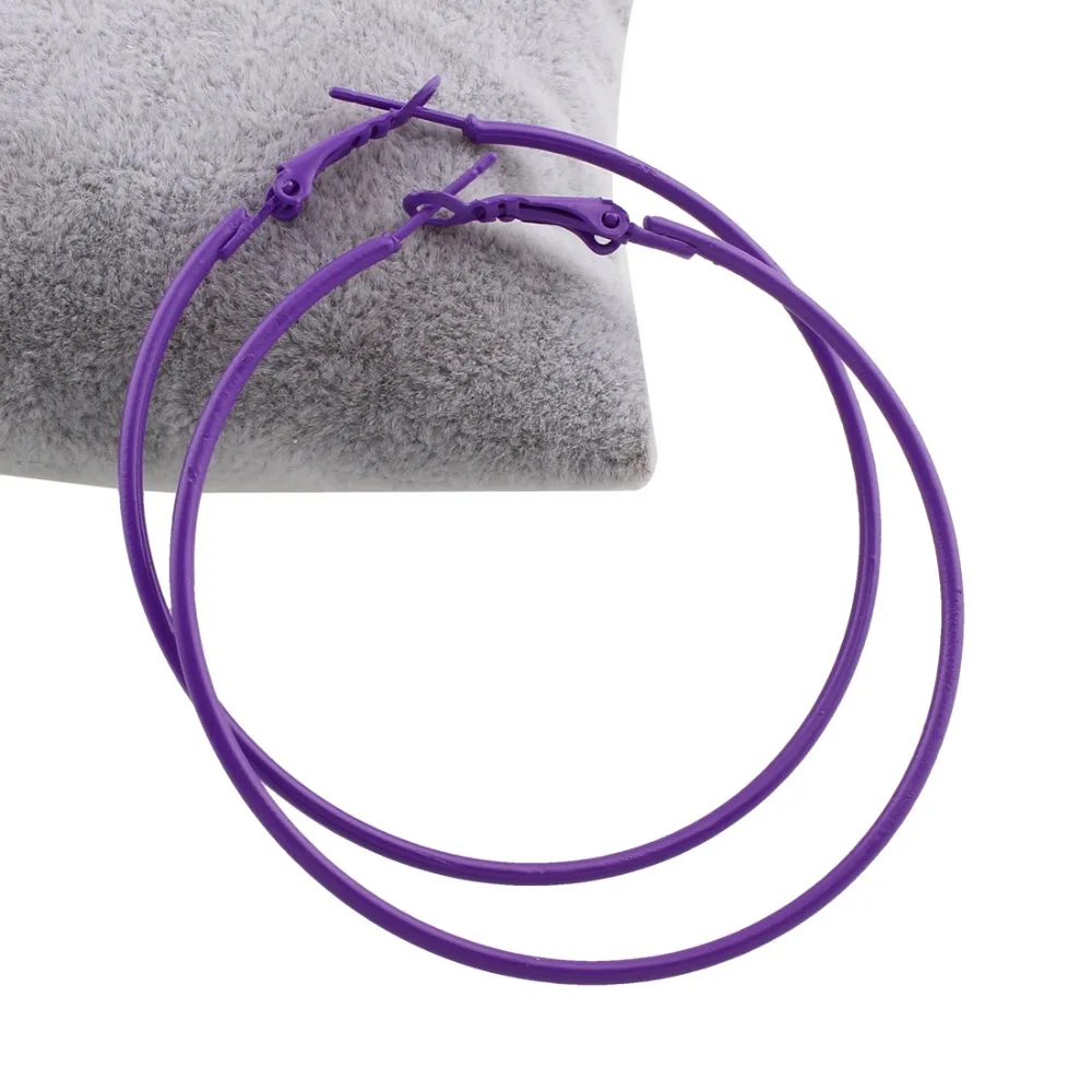 Серьги для женщин 12 цветов большие серьги кольца из нержавеющей стали женские