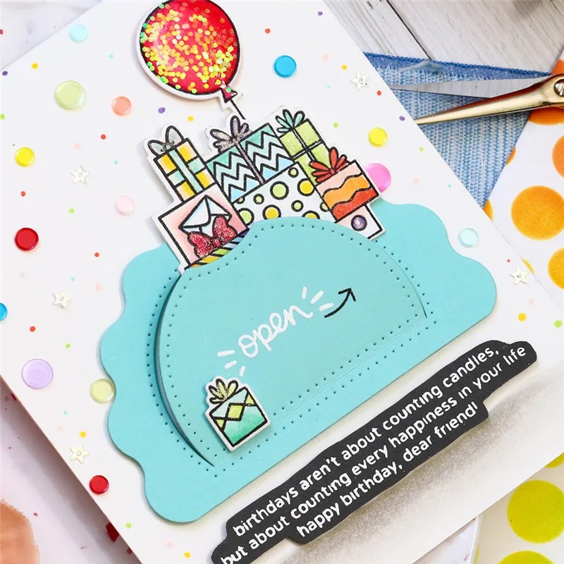 Naifumodo Bear Gifts Stamps and Dies for DIY Scrapbooking Animals Ballon Card Making Metal Cutting Clear Stamp New 2019 | Дом и сад