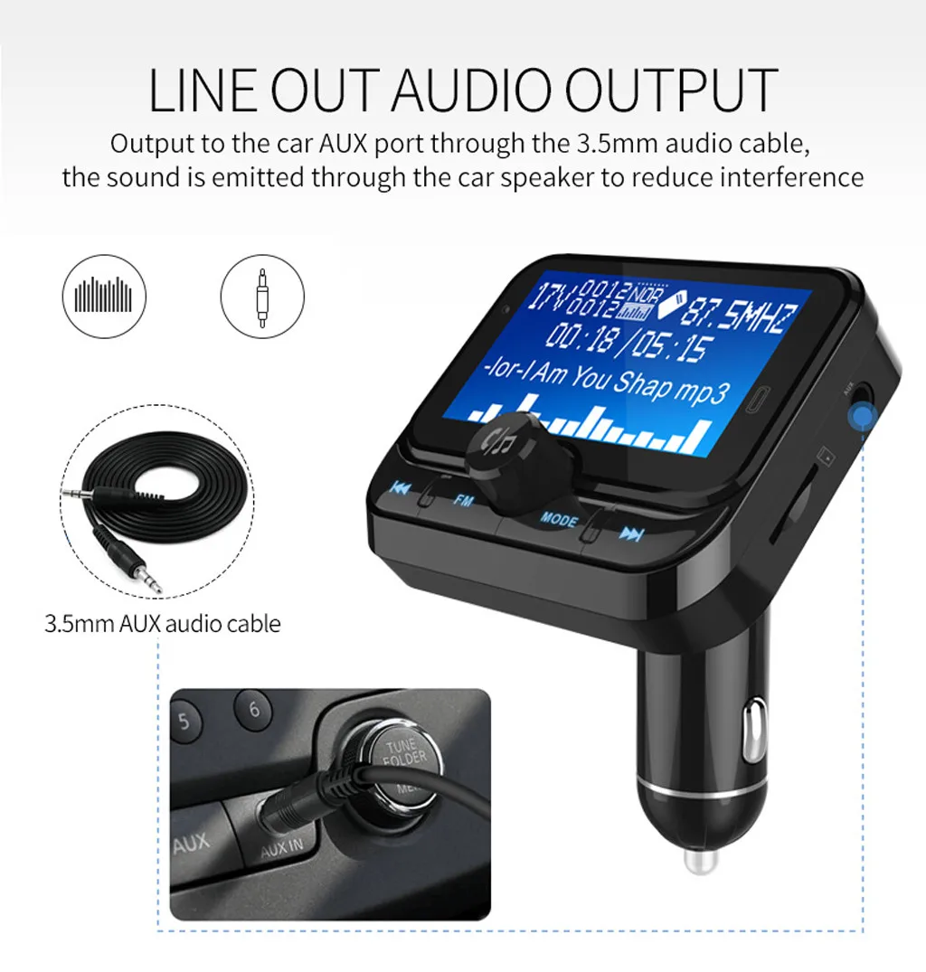 Автомобильный комплект Bluetooth fm передатчик mp3 плеер радио адаптер USB зарядное