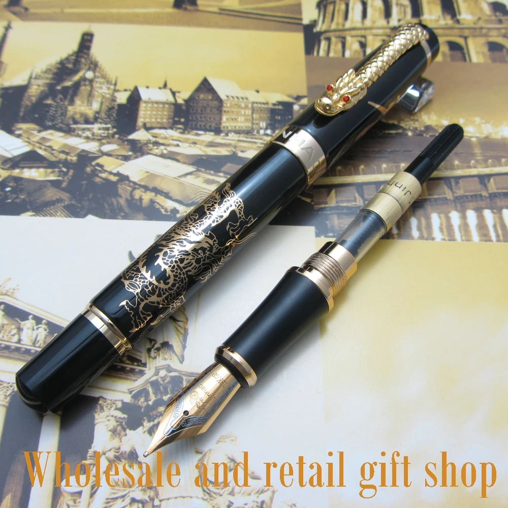 JINHAO K600 гравировка Дракон и дракон клип авторучка металлическая подарочная ручка
