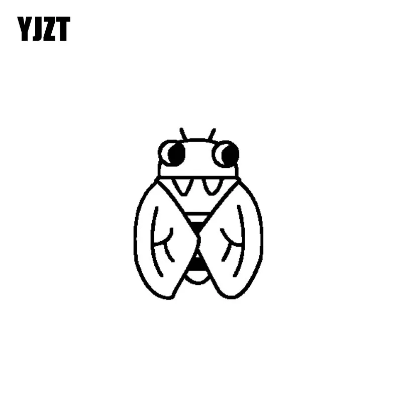 YJZT 11.4CM*15.1CM Minimalist Insect Bug Cute Vinyl Decal Nice Car Sticker Black/Silver C19-0755 | Stickers