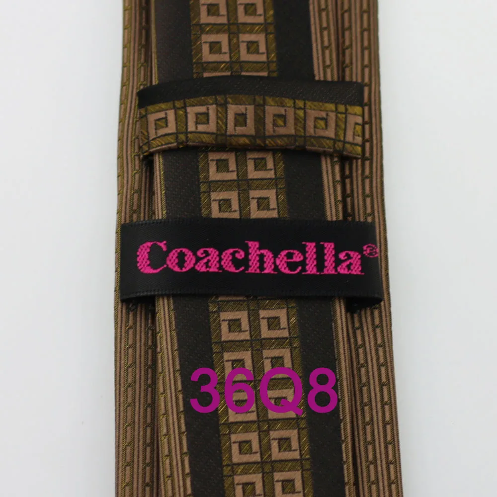 Галстуки YIBEI Coachella черный коричневый галстук тонкий с полосатыми краями галстуки