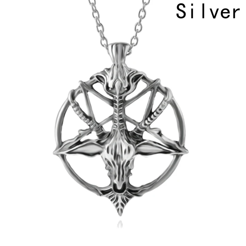 1 шт. винтажное ожерелье с пентаграммой черепом круглой головой козы выемкой овцы