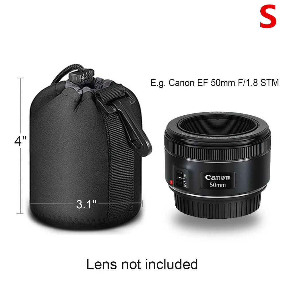 Мягкий неопреновый защитный чехол для объектива камеры S M L XL Matin Canon Nikon Sony высокое