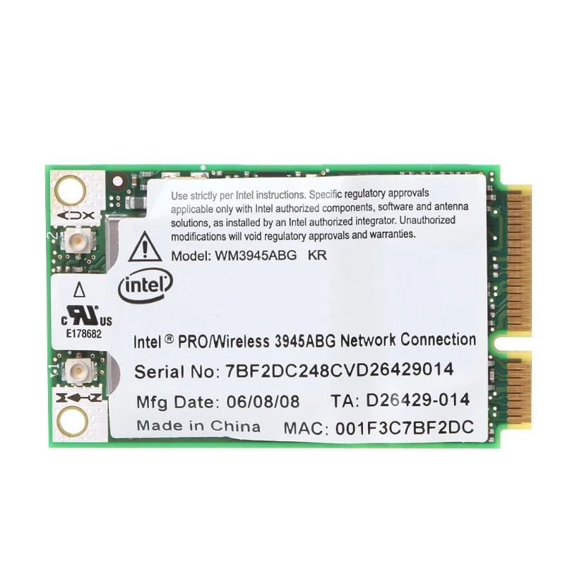 2021 Новая беспроводная Wi-Fi карта WM3945ABG Mini PCI-E 54M 802.11A/B/G для ноутбука Dell ASUS |