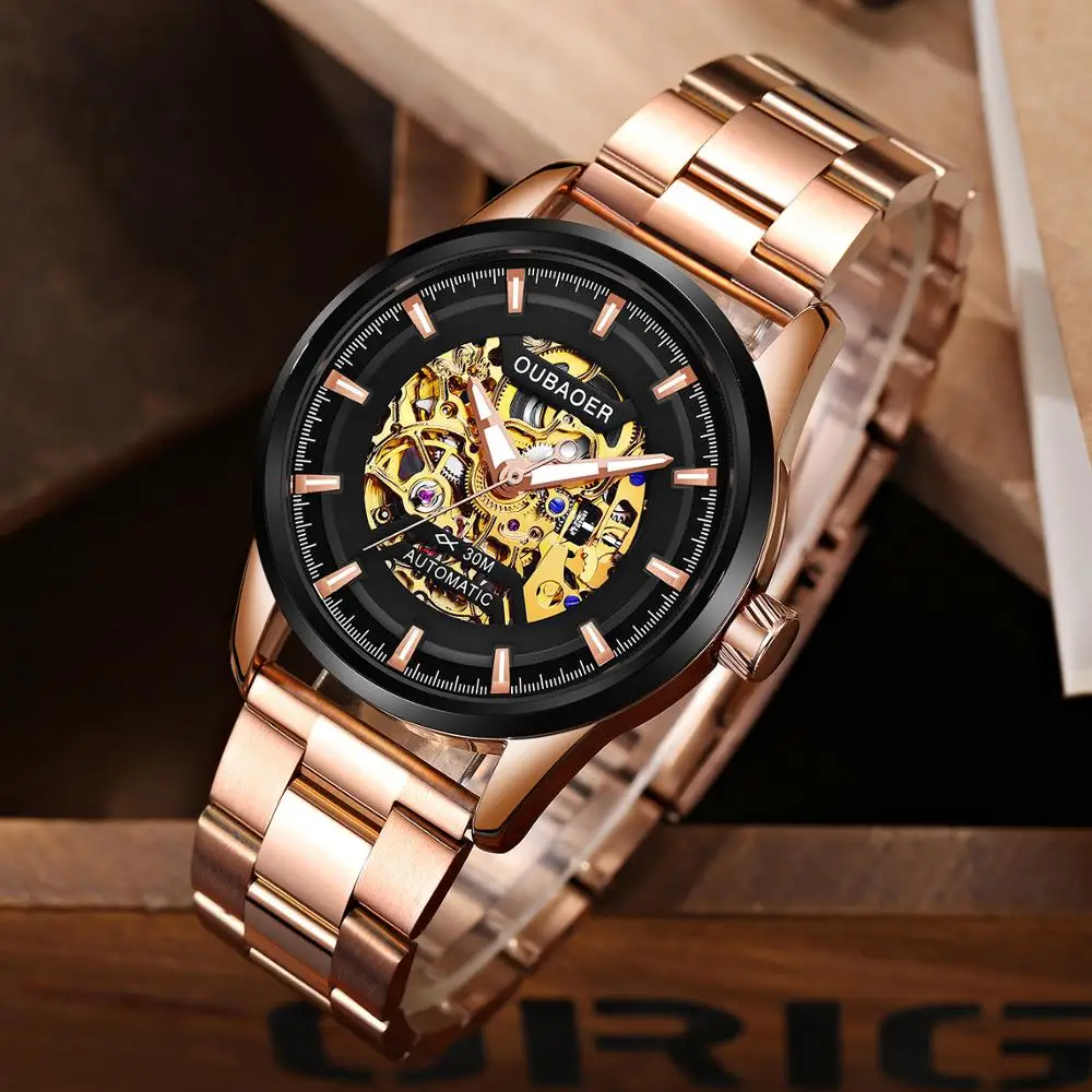 Horloge OUBAOER 2019 Топ люксовый бренд модные мужские часы водонепроницаемые турбийоны