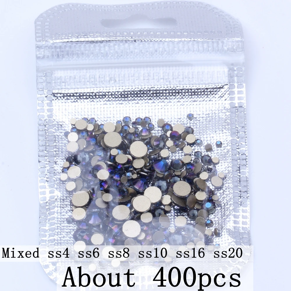 Серый цвет радуги много размеров без горячей фиксации Золотое дно хрустальные