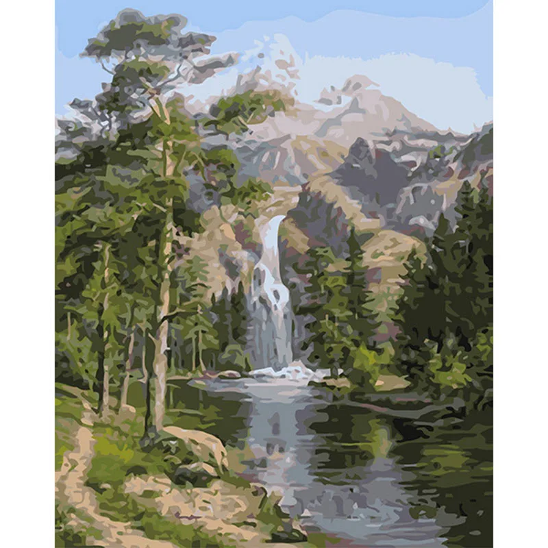 Дропшиппинг 60x75 см картина по номерам DIY живописные водопад пейзаж настенная