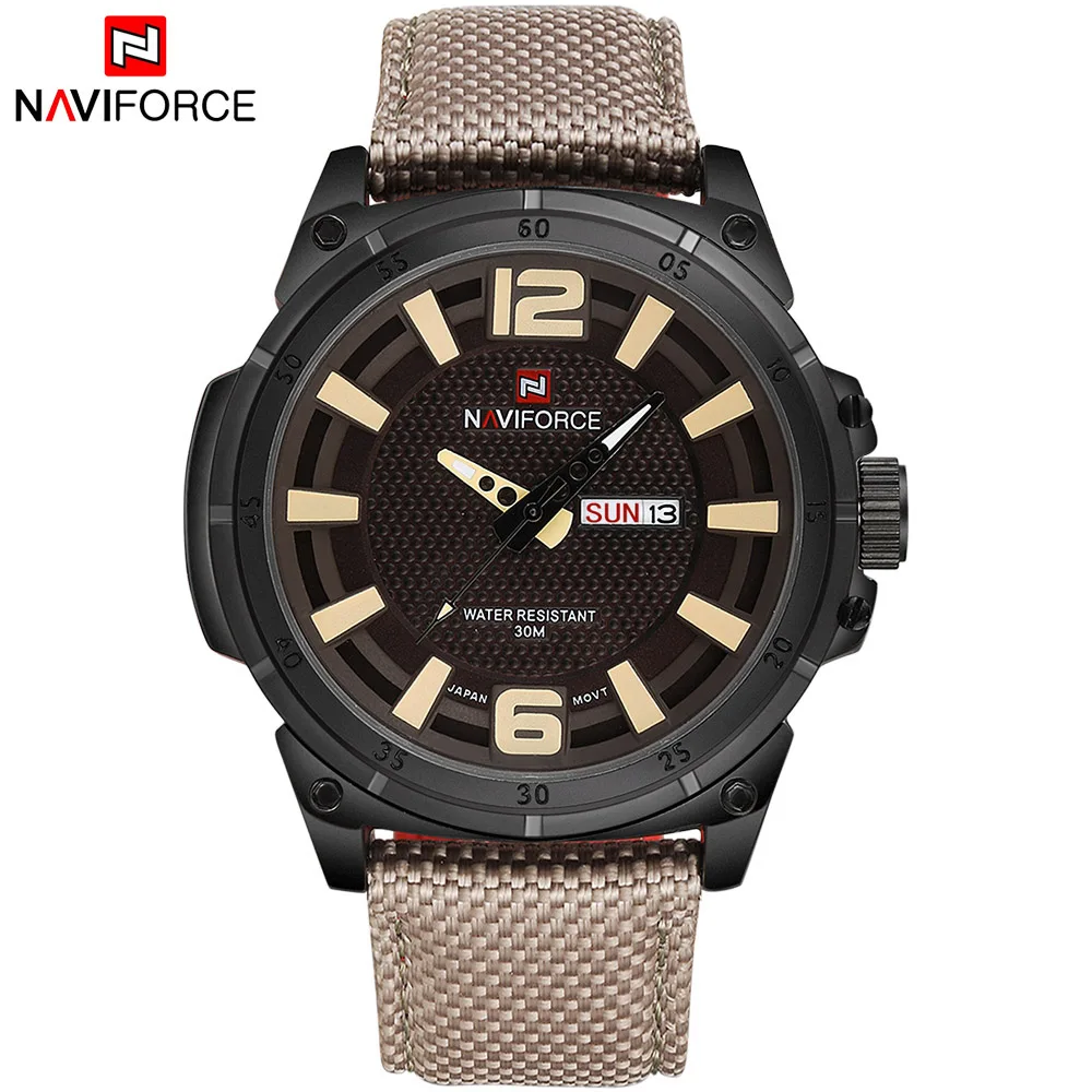 Новинка 2017 роскошные брендовые NAVIFORCE мужские спортивные часы кварцевые