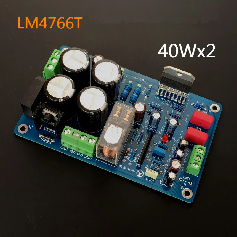Двойной 12 24В переменного тока 40 Вт + 8 ohms LM4766 2 0 канальный стерео усилитель